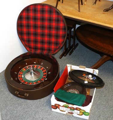 Lot 453 - Roulette Wheel, together with other gaming items