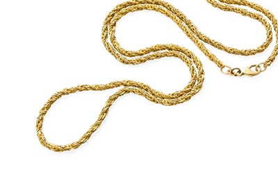 Lot 387 - A 9 Carat Gold Fancy Rope Twist Necklace,...