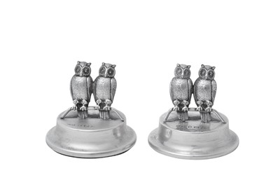 Lot 2062 - A Pair of Edward VII Silver Place-Card Holders