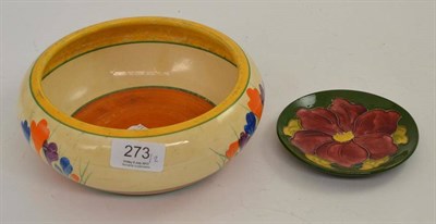 Lot 273 - A Clarice Cliff Crocus bowl and a Moorcroft bowl