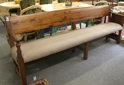 Lot 1377 - A Large Pitch Pine Bench, 248cm by 50cm by 92cm