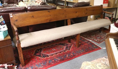 Lot 1362 - A Large Pitch Pine Bench, 275cm by 50cm by 92cm