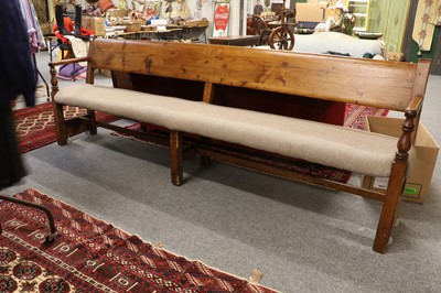 Lot 1334 - A Large Pitch Pine Bench, 270cm by 50cm by 92cm