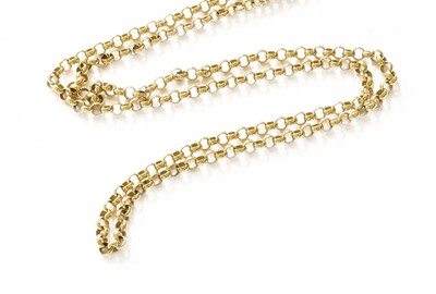 Lot 489 - A 9 Carat Gold Cable Link Chain, length 52m