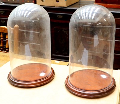 Lot 1321 - Glass Domes: A Pair of Modern Circular Glass...