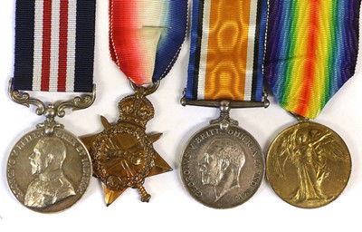 Lot 46 - A First World War MM Group of Four Medals,...