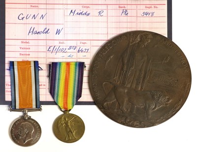 Lot 50 - A First World War Casualty Group, awarded to...