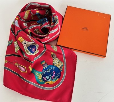 Lot 1073 - Hermès Silk Scarf Qu'Importe Le Flacon Pourvu...