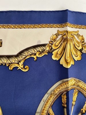 Lot 1075 - Hermès Silk Scarf Les Roues de Canon Designed...