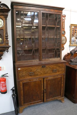 Lot 1412 - A George III Secretaire Bookcase, with glazed...