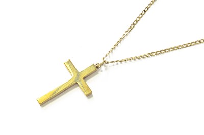 Lot 542 - A 9 Carat Gold Cross Pendant on A 9 Carat Gold...