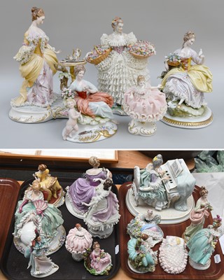 Lot 390 - A Collection of Continental Porcelain Figures,...