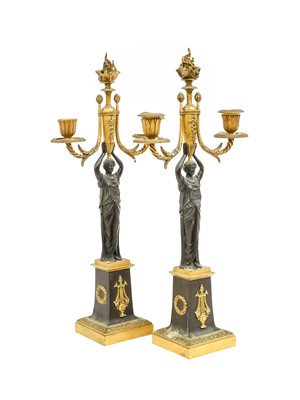 Lot 222 - A Pair of French Empire-Style Gilt and...