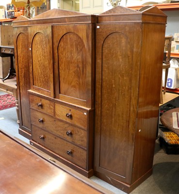 Lot 1449 - A 19th Century Mahogany Breakfront Wardrobe,...