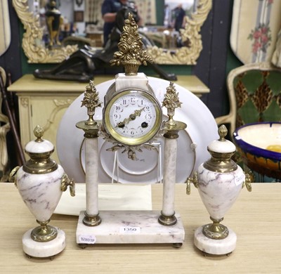 Lot 1350 - A French Gilt Metal and White Marble Striking...