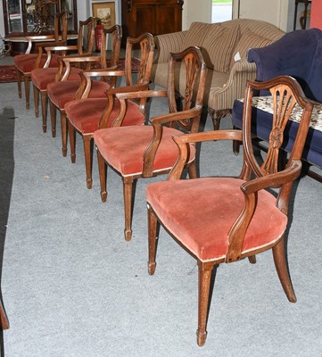 Lot 1477 - A Set of Six George III Style Carver Chairs,...