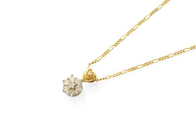 Lot 358 - An 18 Carat Gold Diamond Cluster Pendant on...