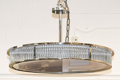 Lot 1198 - A Chrome and Perspex Down Lighter Ceiling...