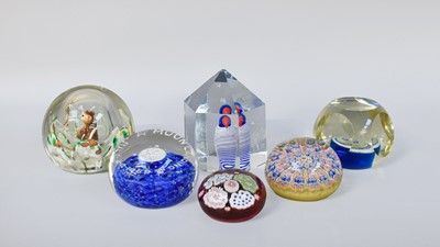 Lot 285 - Six Glass Paperweights, including: Kosta Boda...