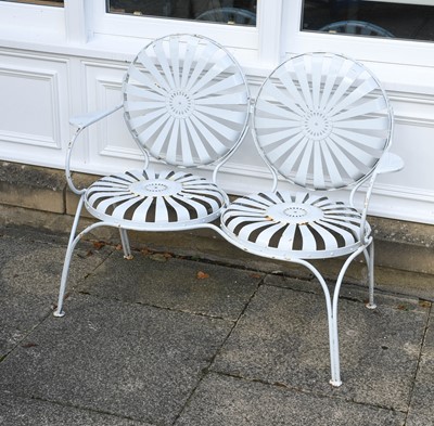 Lot 1262 - A Modern Painted Metal Two Seater Garden Bench,...