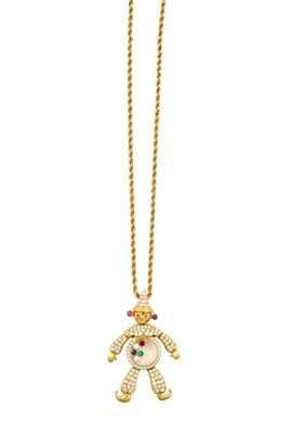 Lot 2243 - A Multi-Gem Set Happy Diamond Pendant on Chain,...