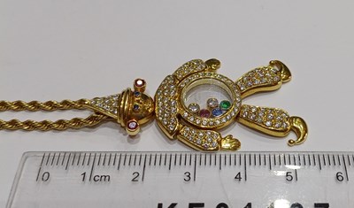 Lot 2243 - A Multi-Gem Set Happy Diamond Pendant on Chain,...
