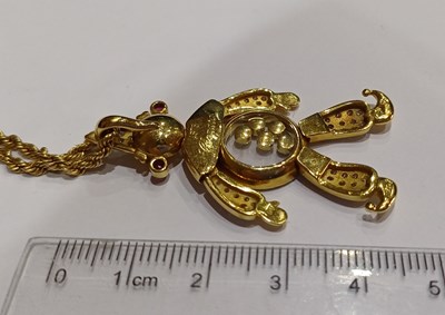 Lot 2243 - A Multi-Gem Set Happy Diamond Pendant on Chain,...