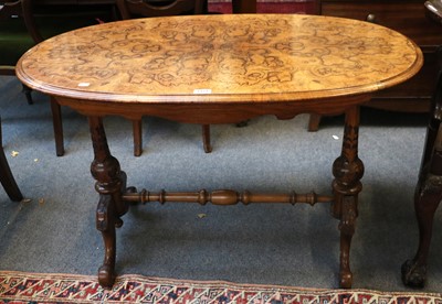 Lot 1474 - A Victorian Walnut Centre Table, with oval...