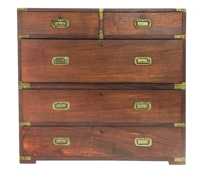 Lot 404 - A Mahogany and Brass-Bound Campaign Chest, mid...