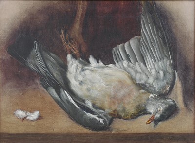 Lot 1036 - E*Moore? (19th Century) Pigeon on a ledge...