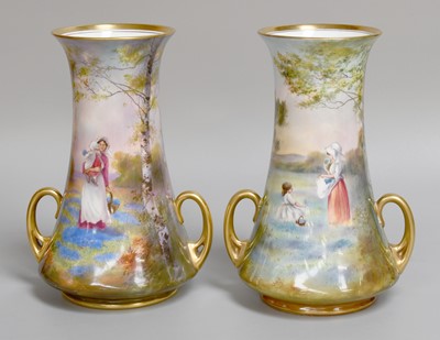 Lot 191 - A Pair of Royal Doulton Porcelain Vases, early...