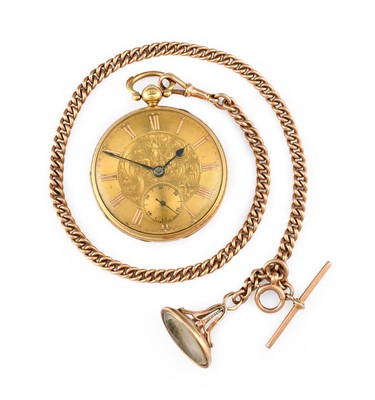 Lot 2161 - An 18 Carat Gold Open Faced Pocket Watch, 1838,...