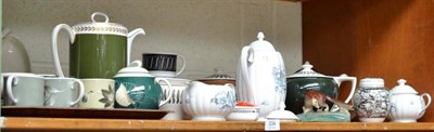 Lot 334 - A shelf of Susie Cooper pottery, including a model of a fox, 1314, various tea, coffee and...