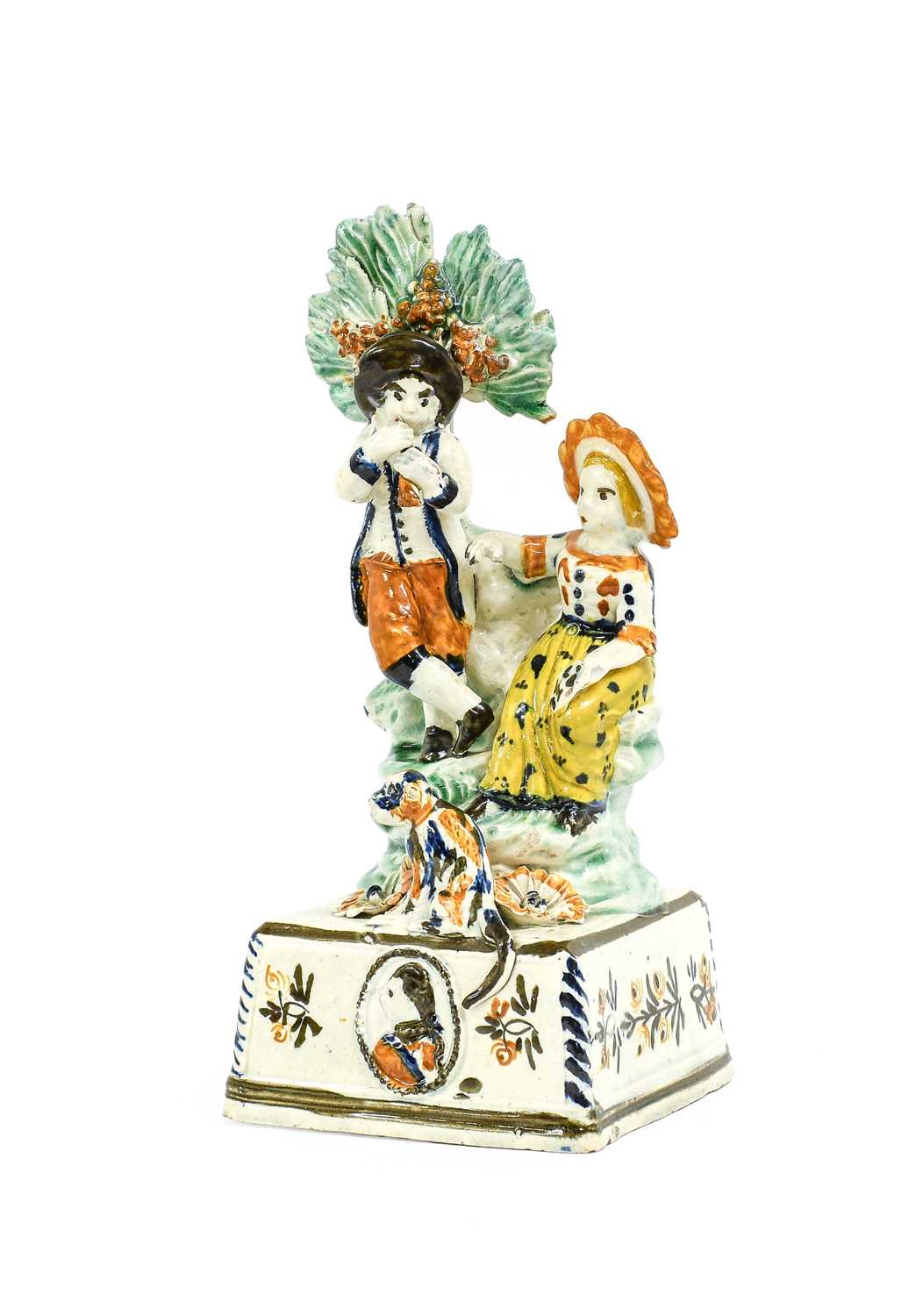 Lot 44 - A Prattware Pottery Figure Group, circa 1790,...