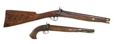 Lot 387 - Two 19th Century Cut-down Percussion Long Guns,...