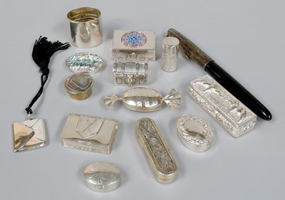 Lot 57 - A Collection of Assorted Silver Boxes,...