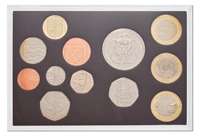 Lot 341 - 2009 Deluxe UK Proof Coin set, 12 coins from...