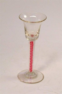 Lot 352 - Wine glass with colour twist stem in 18th century style