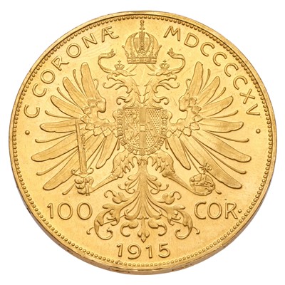 Lot 302 - Austria, 100 Corona 1915 Restrike, obv. bust...