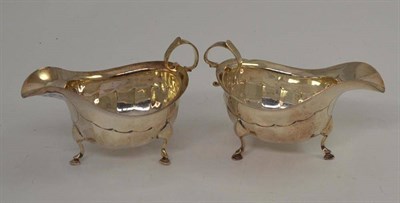 Lot 354 - Pair of silver sauceboats