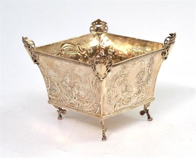 Lot 358 - Square Continental silver dish