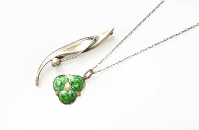 Lot 515 - An Arts & Crafts Silver and Enamel Pendant on...