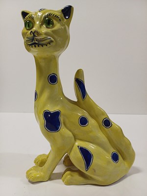Lot 319 - A Contnental Pottery Model of a Seated Cat,...