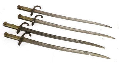 Lot 267 - Four French M1866 Chassepot Yataghan Sword...