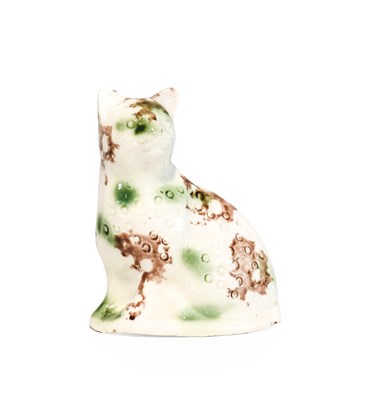 Lot 218 - A Whieldon Type Creamware Cat, circa 1760,...