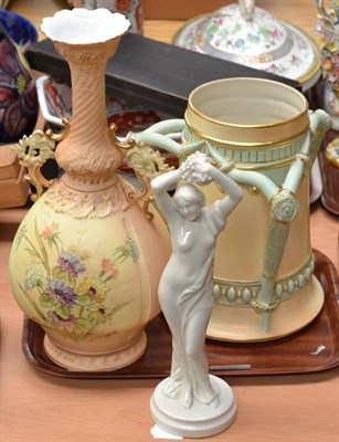 Lot 369 - Worcester figure, Worcester tyg and Continental vase