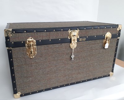 Lot 1080 - Mossman Harris Tweed Large Rolling Trunk with...