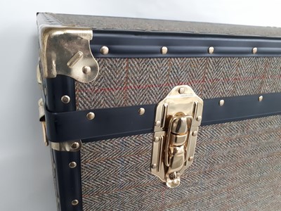 Lot 1080 - Mossman Harris Tweed Large Rolling Trunk with...