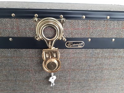 Lot 1080 - Mossman Harris Tweed Large Rolling Trunk with...