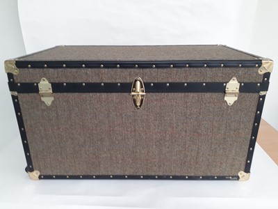 Lot 1080 - Mossman Harris Tweed Large Rolling Trunk with...